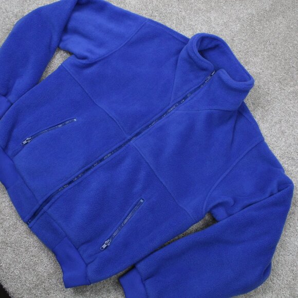 REI Sweater Jacket Women 16 Blue Fleece Polyester Zip Pockets Full Zip Coat - Picture 3 of 13